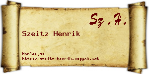 Szeitz Henrik névjegykártya